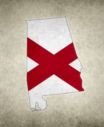 The state flag of Alabama