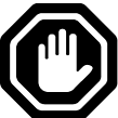 Stop Sign With Hand Icon