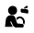 Icon of a truck driver using their rearview mirror