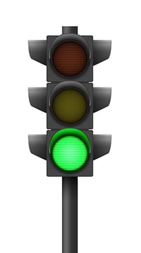 Traffic light giving a green light