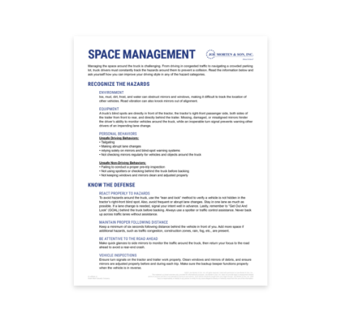 Proper Following Distance and Space Management for Trucks